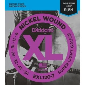 D'Addario / EXL120-7 XL NICKEL 7-string Electric Guitar Strings Super Light 09-54 7弦ギター用 (渋谷店)｜ishibashi-shops