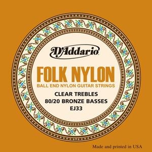 D'Addario / Folk Nylon EJ33 80/20 Bronze on Nylon ...