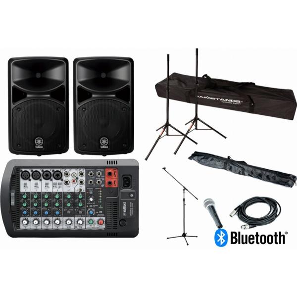 YAMAHA / STAGEPAS 400BT スピーカースタンド2本＆マイク＆ケーブル＆マイクスタ...