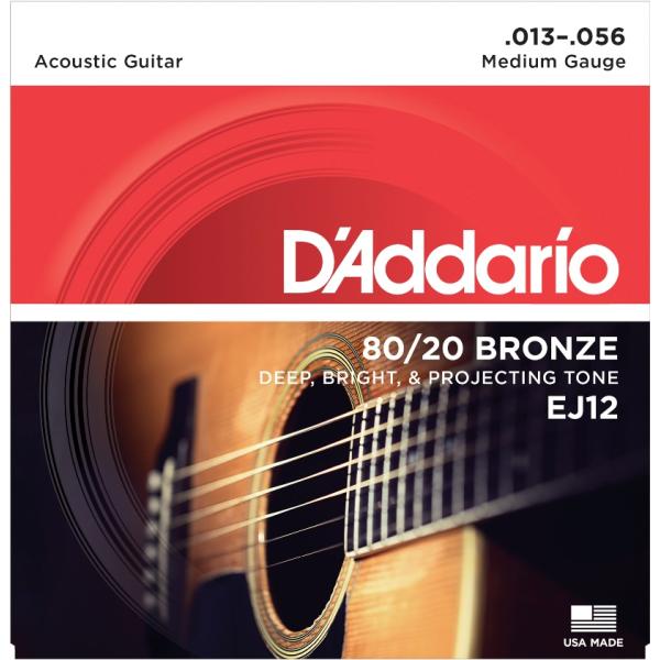 D'Addario / 80/20 Bronze EJ12 Medium 13-56 アコギ弦(横浜...