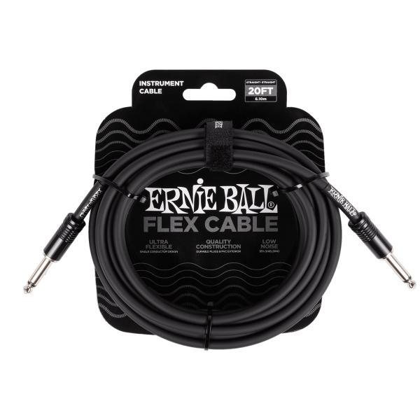 ERNIE BALL / EB6435 FLEX CABLE 20FT BK S/S ギターシールド...
