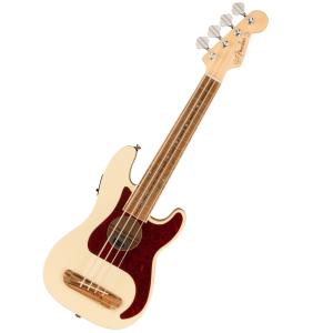 (WEBSHOPクリアランスセール)Fender / Fullerton Precision Bass Uke Walnut Fingerboard Tortoiseshell Pickguard Olympic White フェンダー ウクレレ｜ishibashi