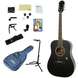 Epiphone / Songmaker DR-100 EB(Ebony) (アコースティックギター入門14点セット) エピフォン アコギ フォークギター 初心者 DR100(WEBSHOP)