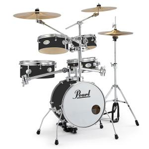 Pearl 小型ドラムセット RT-645N/C #31ジェットブラック シンバル増設