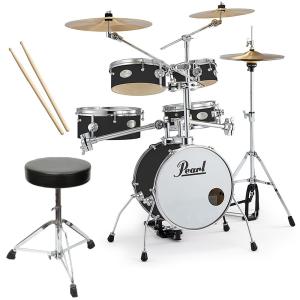 Pearl 小型ドラムセット RT-645N/C #31ジェットブラック シンバル増設