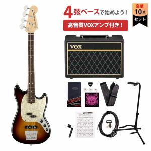 Fender USA / American Performer Mustang Bass Rosewood/FB 3-Color Sunburst フェンダーVOXアンプ付属エレキベース初心者セット｜ishibashi