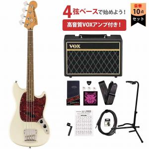 Squier by Fender / Classic Vibe 60s Mustang Bass Laurel/FB Olympic White(新品特価)VOXアンプ付属エレキベース初心者セット｜ishibashi