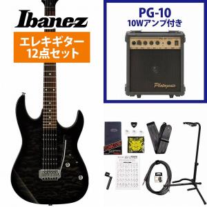 Ibanez / GRX70QA-TKS Transparent Black Sunburst GIO Series アイバニーズ 入門用 豪華なキルトトップ PG-10アンプ付属エレキギター初心者セット｜ishibashi