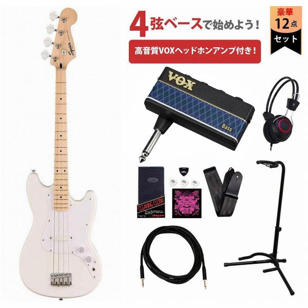 Squier by Fender / Sonic Bronco Bass Maple FB Whit...