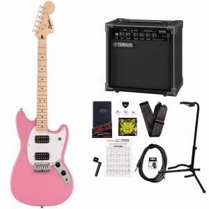 Squier by Fender / Sonic Mustang HH Maple Fingerboard White Pickguard Flash Pink YAMAHA GA15IIアンプ付属初心者セット！