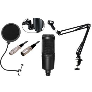 audio-technica / AT2020 コンデンサーマイク　安心スターティングセットA -3mマイクケーブル、ポップブロッカー、アームスタンド付-｜ishibashi