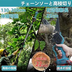 新型 電動 高枝 チェーンソー 充電式 高枝切...の詳細画像2