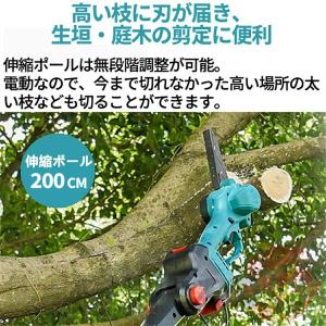 新型 電動 高枝 チェーンソー 充電式 高枝切...の詳細画像4