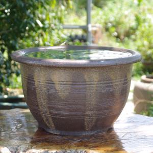 アジアンテイスト 南蛮焼 水鉢 (特大 63cm） 【輸入商社直送のため同梱
