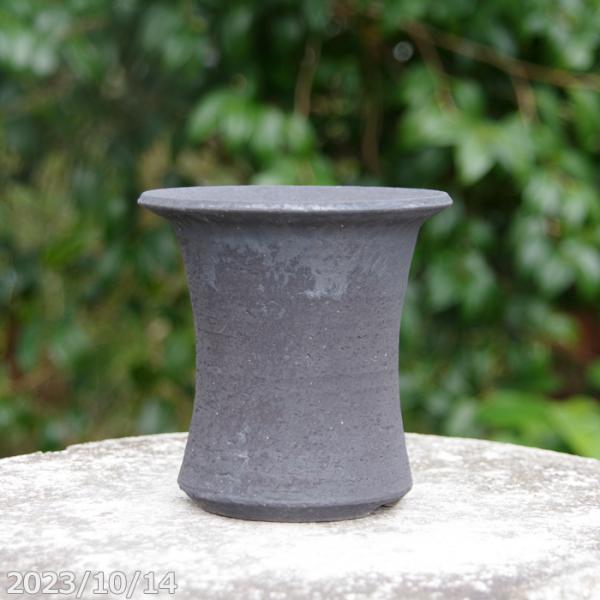 手びねり(ロクロ引き) 選べる  黒鉄釉(黒窯変)  深ソリ(M)  4号  サナサービス 信楽焼 ...