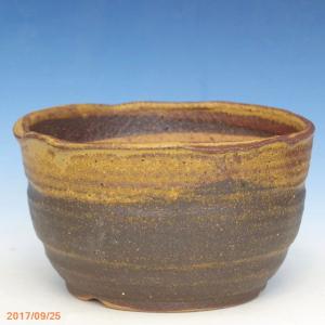信楽焼 植木鉢 陶器 大型 生子懸崖鉢 15号（直径47.5cm 高さ42cm