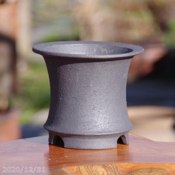 黒化粧 オモト鉢(万年青鉢) 5号 サナサービス　信楽焼 植木鉢 陶器