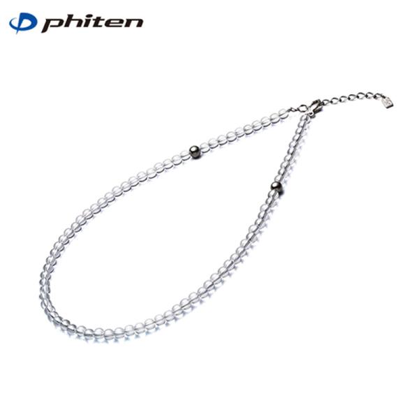 Phiten ファイテン 水晶ネックレス 5mm玉/50cm (AQ808053) アクセサリー 水...