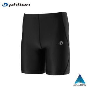 Phiten ファイテン SPORTS SPATS クウォーター スポーツ スパッツ 吸汗速乾 ブラック ユニセックス (JF5800) インナー アンダーウェア アクアチタン