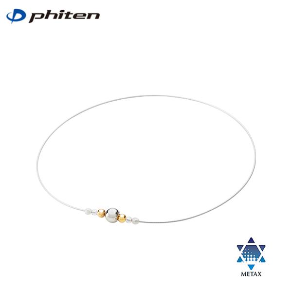 Phiten ファイテン RAKUWAネックレスワイヤー ミラーボール  シルバー/ゴールド 40c...