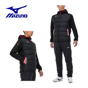 Mizuno Morelia 中綿ジャケットパンツ上下セット　Lサイズ　ブラック MIZUNO（ミズノ） モレリア 中綿 ジャケット パンツ 上下 メンズ