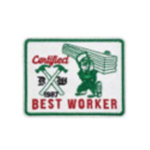 ショ151287 【アメリカン雑貨】 ワッペン 【BEST WORKER】 【アメリカ】 【USA】 【WAPPEN】 【アイロン】 【ファッション】 【雑貨】 【グッズ】 【かわいい】の商品画像