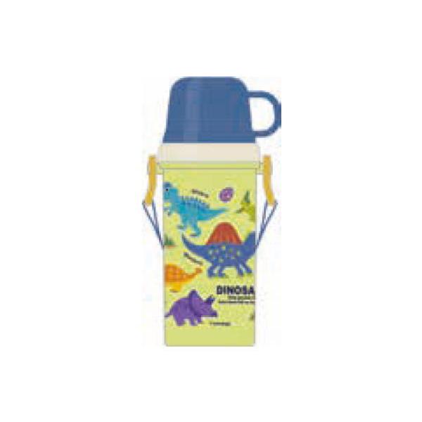 スケ624483  【オリジナル】直飲みコップ付きプラ水筒【ピクチャーブック】【ディノザウルス】【恐...