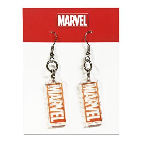 スモSPAC892　【MARVEL】【マーベル】ピアス【ロゴ】【オレンジ】【アメコミ】【ヒーロー】【...