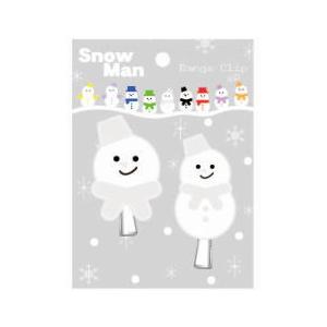 アイ586 H 【送料無料】【オリジナル】雪だるま前髪クリップ2Pセット
