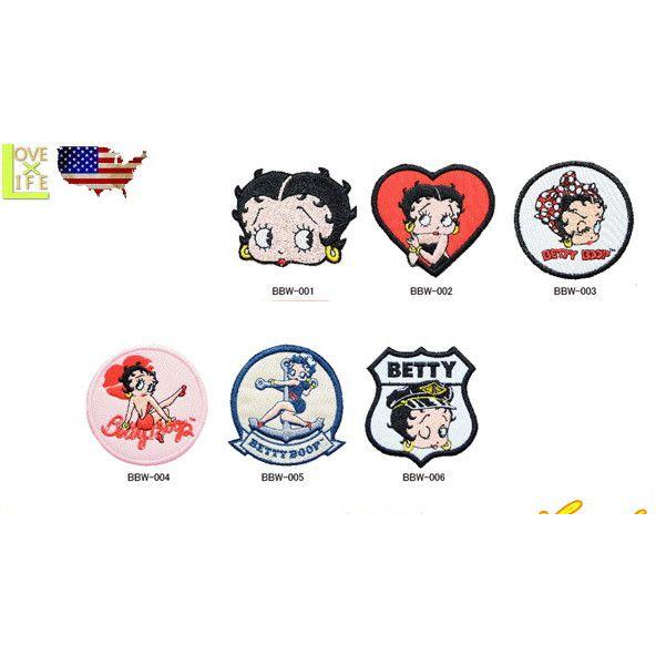BBW-001【アメリカン雑貨】ワッペン【ベティ・ブープ】【Betty Boop】【アイロンパッチ】...