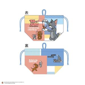 マル4105068900　【トムとジェリー】マチ付き巾着【カラフルワールド】【ワーナー】【アニメ】【ポーチ】【ケース】【小物入れ】【きんちゃく】【袋】【収納】…