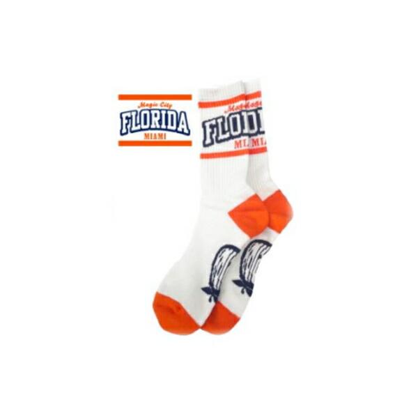 ショ0500010603 【アメリカン雑貨】U.S.ステイツソックス【ホワイト】【白】【FLORID...