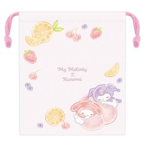 カミ305277 【サンリオキャラクターズ】マチ付き巾着【マイメロデ・クロミ】【ポーチ】【ケース】【きんちゃく】【袋】【収納】【子供】【キッズ】【遠足】【…