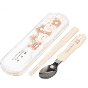 クラ127597 【送料無料】【日本製】【オリジナル】抗菌ツインセット【くまたろず】【ベア】【動物】【アニマル】【コンビセット】【ケース】【箸入れ】【スプ…