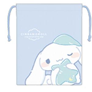 クラ127653 【サンリオキャラクターズ】マチ付き巾着【むにゃっと】【シナモロール】【シナモン】【ポーチ】【ケース】【小物入れ】【袋】【収納】【遠足】【…