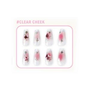 カミ222881 【セット商品】【4個入り】【オリジナル】 ネイルチップ【CLEAR CHECK】【ロングスクエアタイプ】【セルフネイル】【つけ爪】【美容】【コスメ】【…