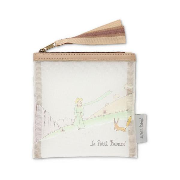 ゾウ8770 【星の王子さま】メッシュポーチミニ【ベージュ】【茶】【絵本】【ケース】【小物入れ】【収...