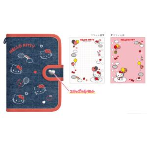 カミ307021 サンリオキャラクターズ　デニムシールバインダーハローキティ　シール帳　ファイル　ステッカー　文房具　雑貨　グッズ　かわいい