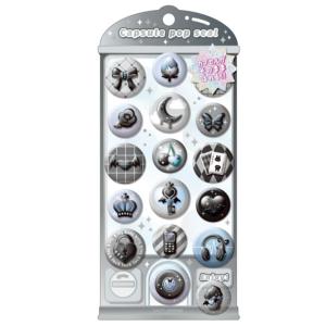カミ230371 オリジナル カプセルポップシールくろいろぽっぷ ステッカー シール プチ ミニ ワ...