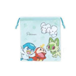 カミ305430 ポケットモンスター　マチ付き巾着ミックスフルーツ　ピカチュウ　アニメ　ゲーム　映画　ポーチ　ケース　袋　小物入れ　収納　遠足　アウト