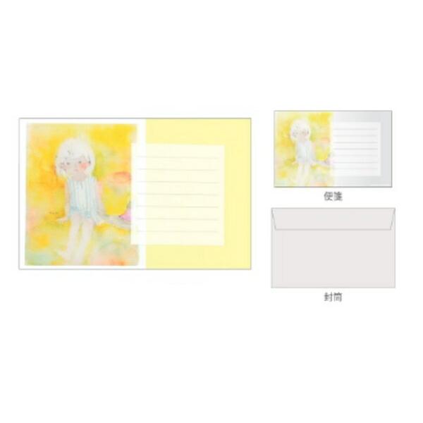 グリCH-012 【送料無料】　オリジナル　とうめいレターセットイエロー　黄色　いわさきちひろ　画家...