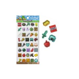 ケイMCT-PS-MF マインクラフト　ぷっくりったいシールモチーフ　マイクラ　ゲーム　シール　ステッカー　デコ　プチ　ミニ　ワンポイント　文房具　雑