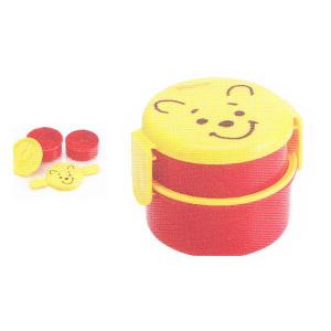 S416255【ディズニーキャラクター】丸型ランチボックス2段【フェイス】【くまのプーさん】【POOH】【ピグレット】【プーさん】【プー】【ディズニー