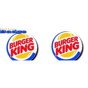 バーガーキング【BURGER KING】【ロゴ1】人気の缶バッジを大量投入！服やバック・カバンなどを...