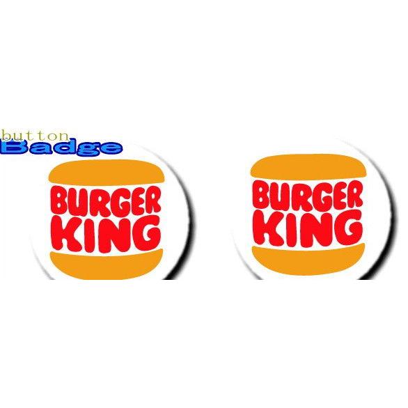 バーガーキング【BURGER KING】【ロゴ2】人気の缶バッジを大量投入！服やバック・カバンなどを...