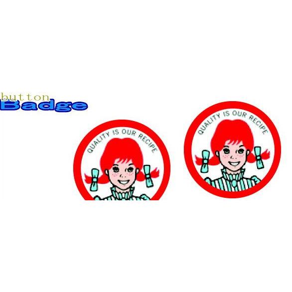 ウェンディーズ【Wendy's】【ロゴ1】人気の缶バッジを大量投入！服やバック・カバンなどをリメイク...