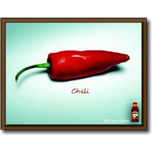 チリソース【chili sauce】【Mサイズ】大き目のイラスト ピクチャーフレーム！インテリアにど...