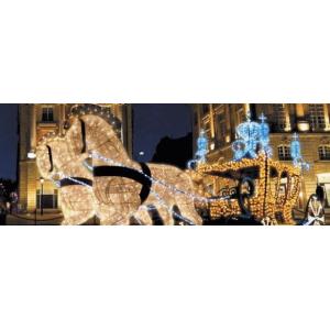 6zak886【イルミネーション】LED クリスタル 馬車【キングゴールド】【馬車】【3D】【大型用品】【クリスマス】【イルミネーション】【電飾】【装