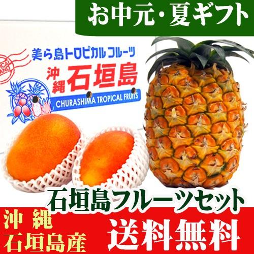 石垣島フルーツ詰め合わせギフト３玉セット（マンゴー２玉・ゴールドパイン１玉）　送料無料