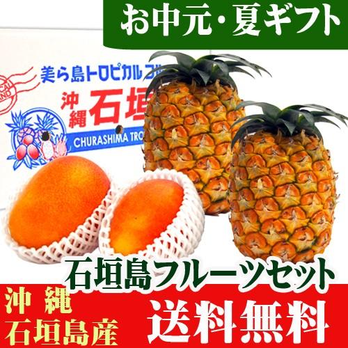 石垣島フルーツ詰め合わせギフト４玉セット（マンゴー２玉・ゴールドパイン２玉）　送料無料